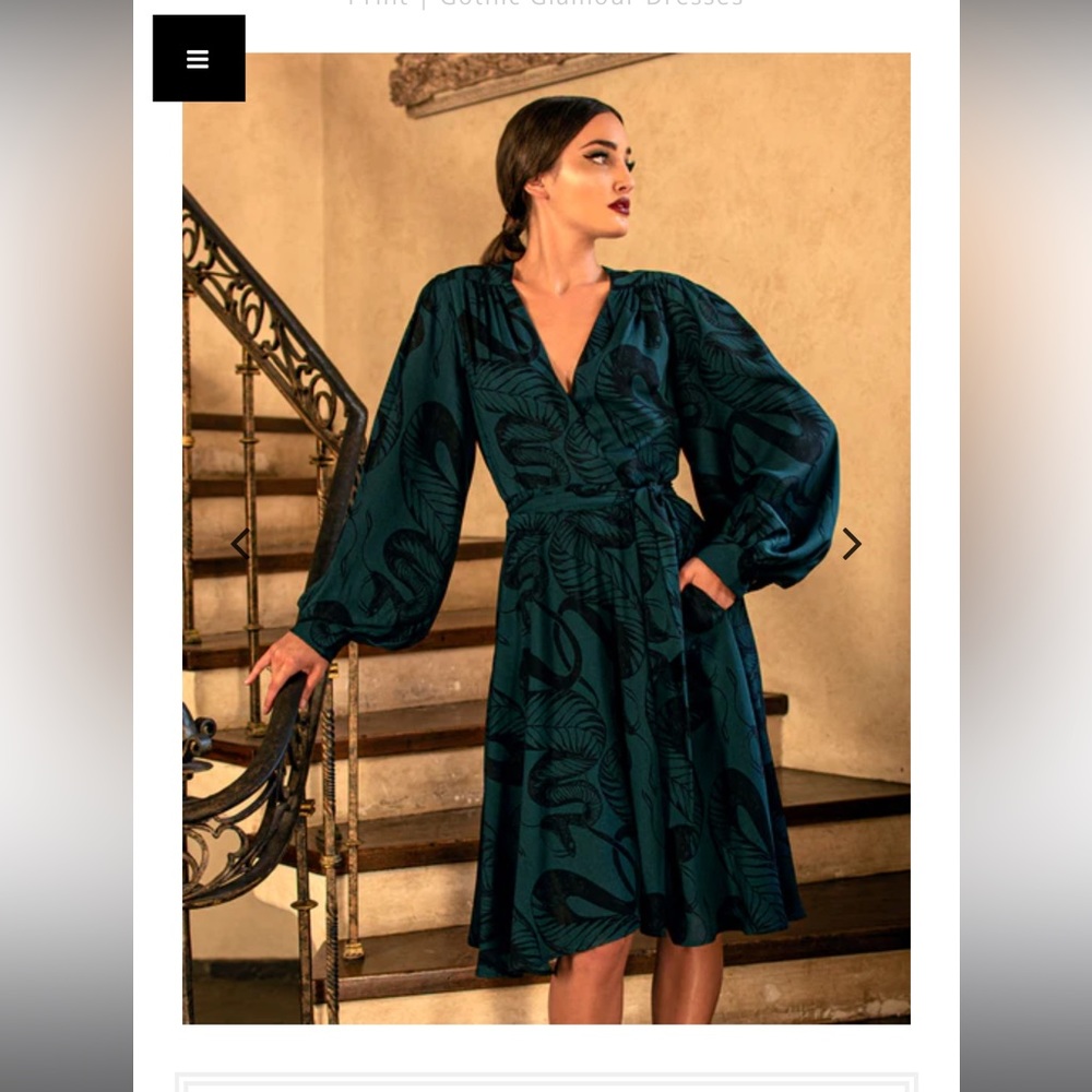 La Femme En Noir 3x Serpentine Wrap Dress